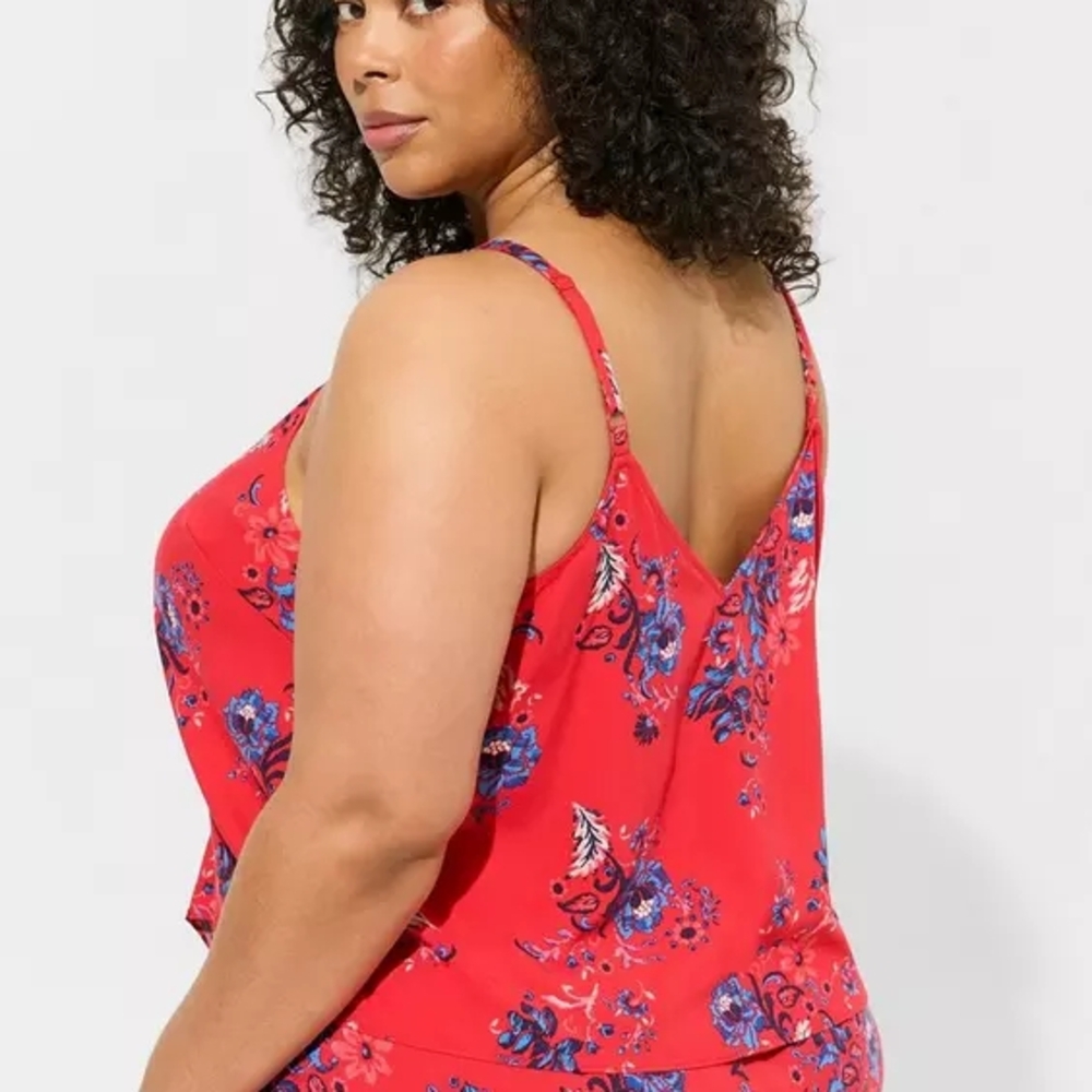 NWT Torrid Challis Button Down Tie Front Crop A1 - Picture 3 of 4